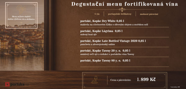 Degustační menu fortifikovaná vína