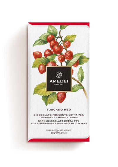 Amedei Tmavá čokoláda s červeným ovocem