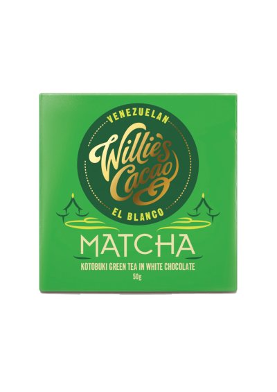 Willie´s Cacao Bílá čokoláda s příchutí zeleného čaje Matcha